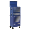 Superline PRO® Topchest, Mid-Box Tool Chest & Rollcab Combination 14 Drawer - Blue
