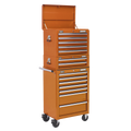 Superline PRO® Topchest, Mid-Box Tool Chest & Rollcab Combination 14 Drawer - Orange