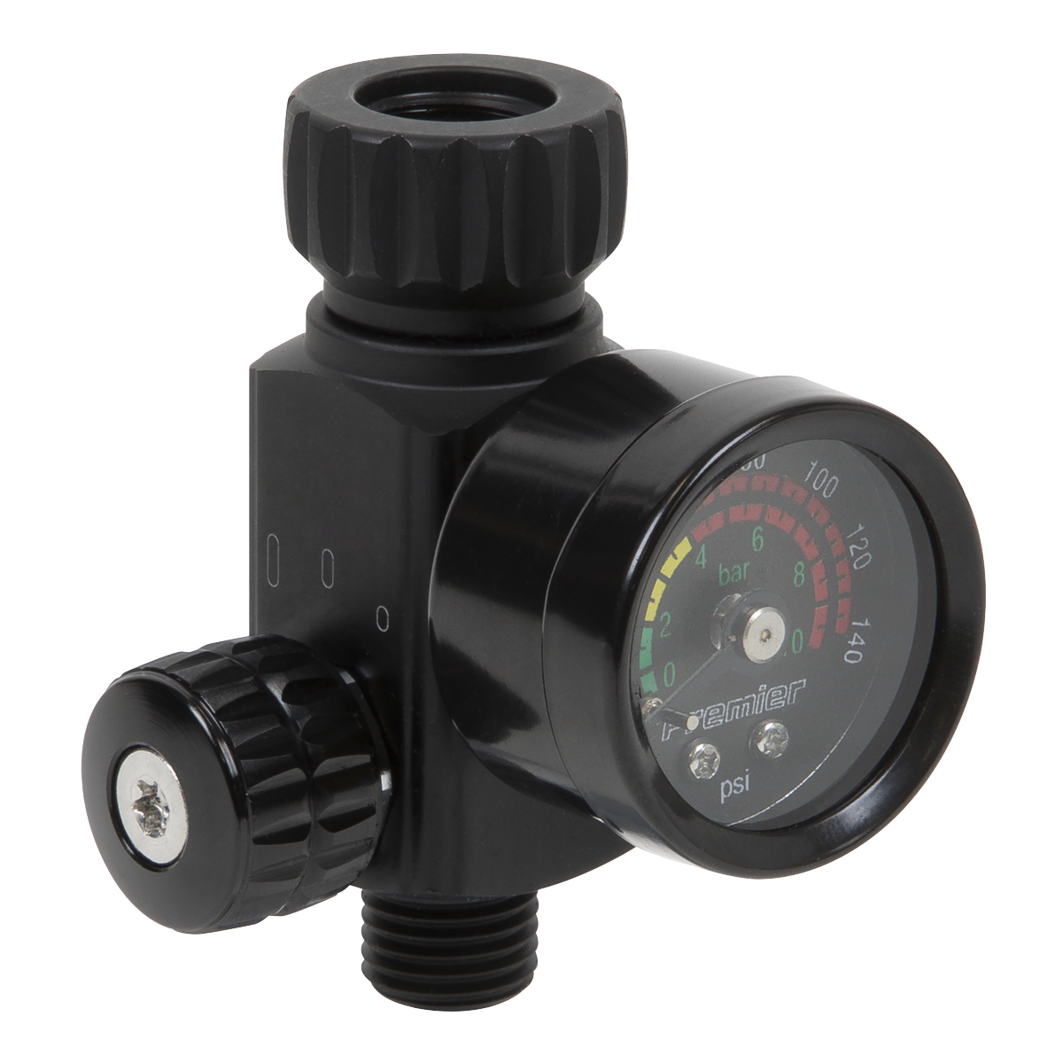 Premier On-Gun Air Pressure Regulator/Gauge with Glass Lens