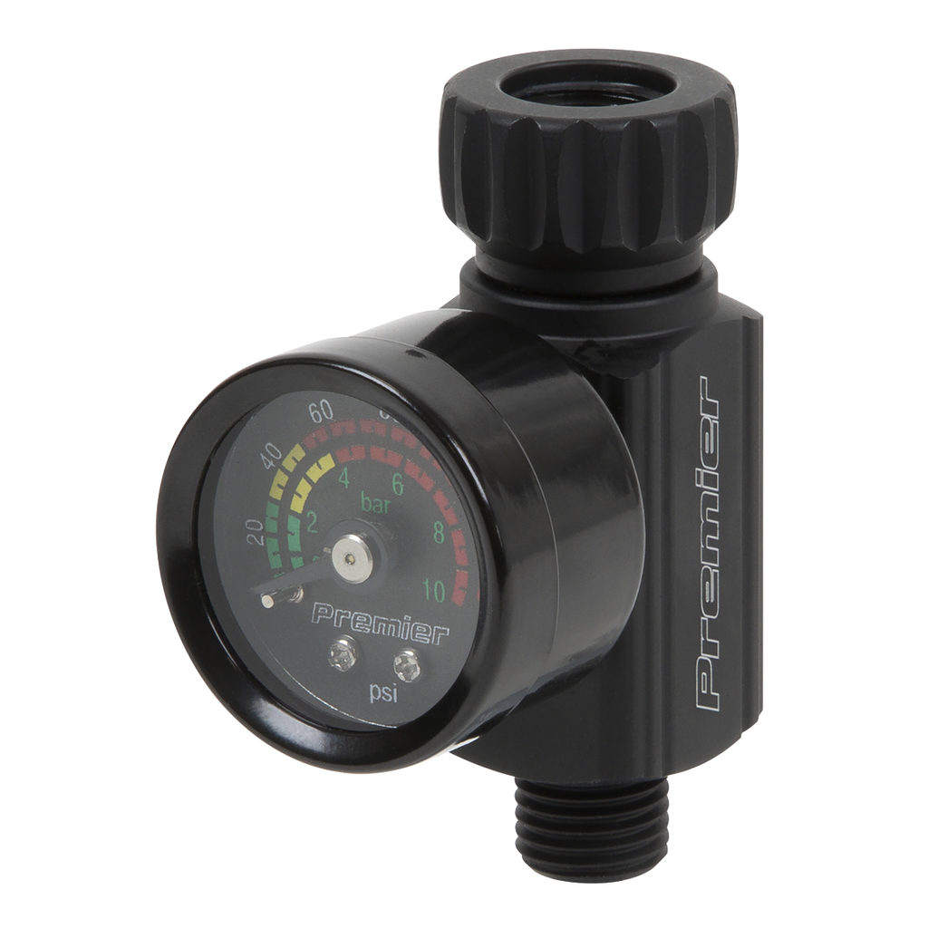 Premier On-Gun Air Pressure Regulator/Gauge with Glass Lens