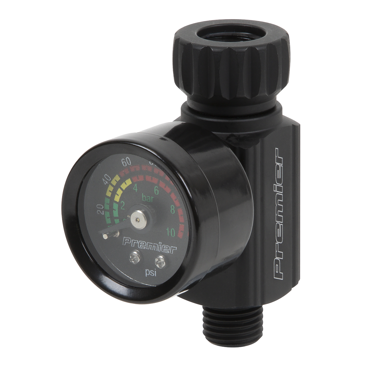 Premier On-Gun Air Pressure Regulator/Gauge with Glass Lens