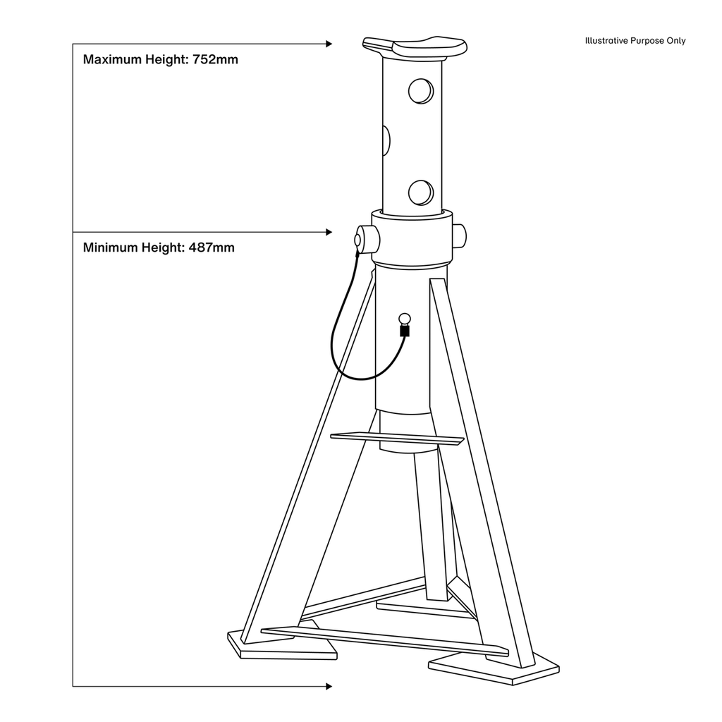 Premier High Level Axle Stands, 12 Tonne Capacity per Stand (AS12)