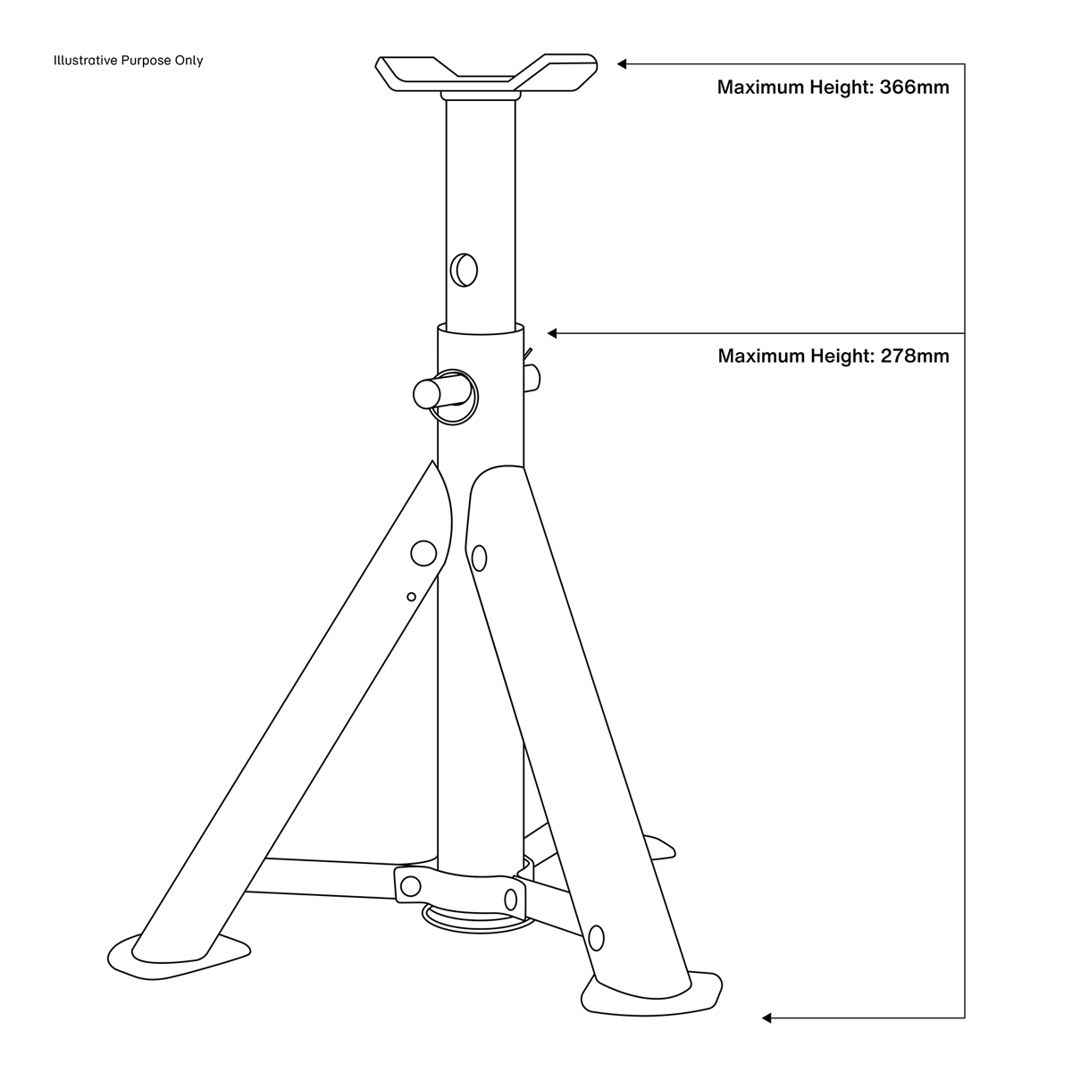 Folding Type Axle Stands, 2 Tonne Capacity per Stand, Red (AS2000F)