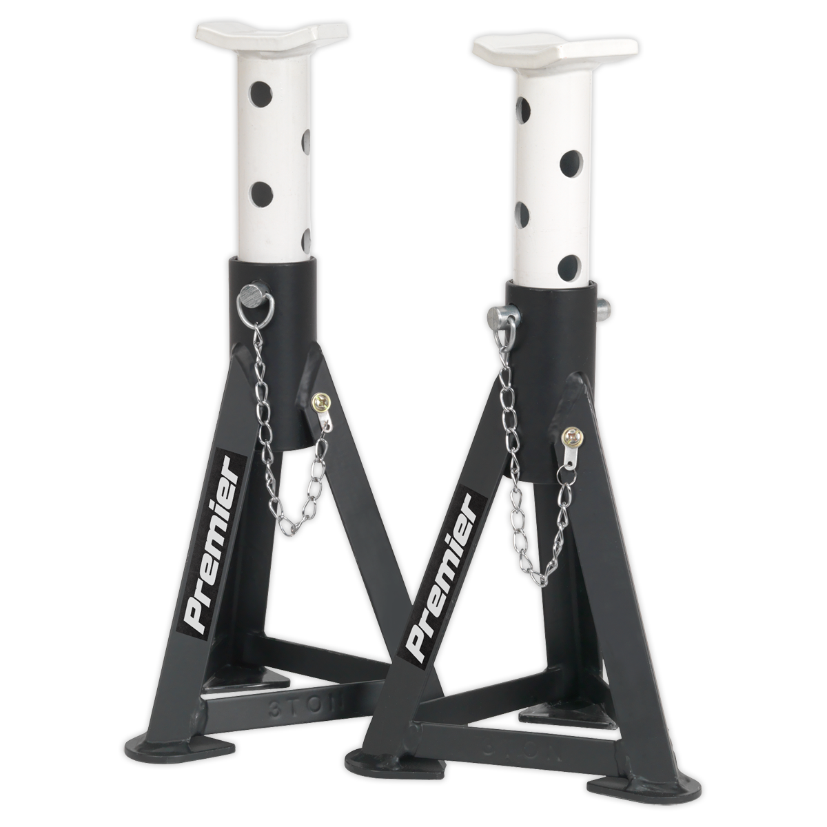 Premier Low Entry Trolley Jack & Axle Stands, 3 Tonne, Black (3040ABCOMBO)