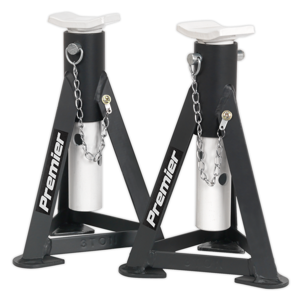 Premier Low Entry Trolley Jack & Axle Stands, 3 Tonne, Black (3040ABCOMBO)