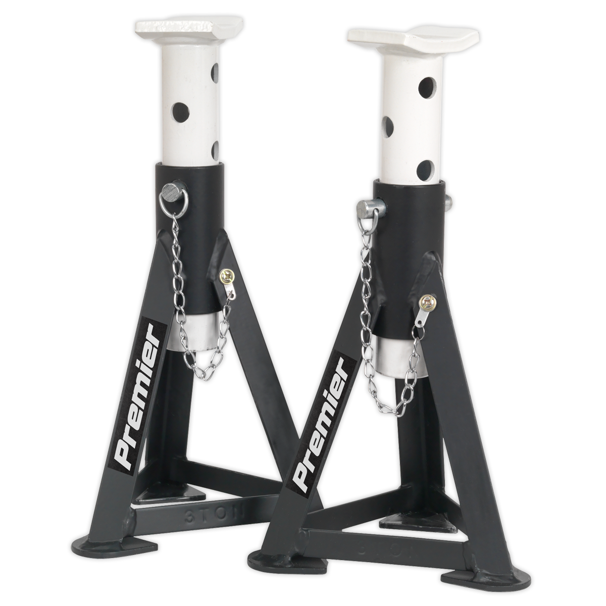 Premier Low Entry Trolley Jack & Axle Stands, 3 Tonne, Black (3040ABCOMBO)
