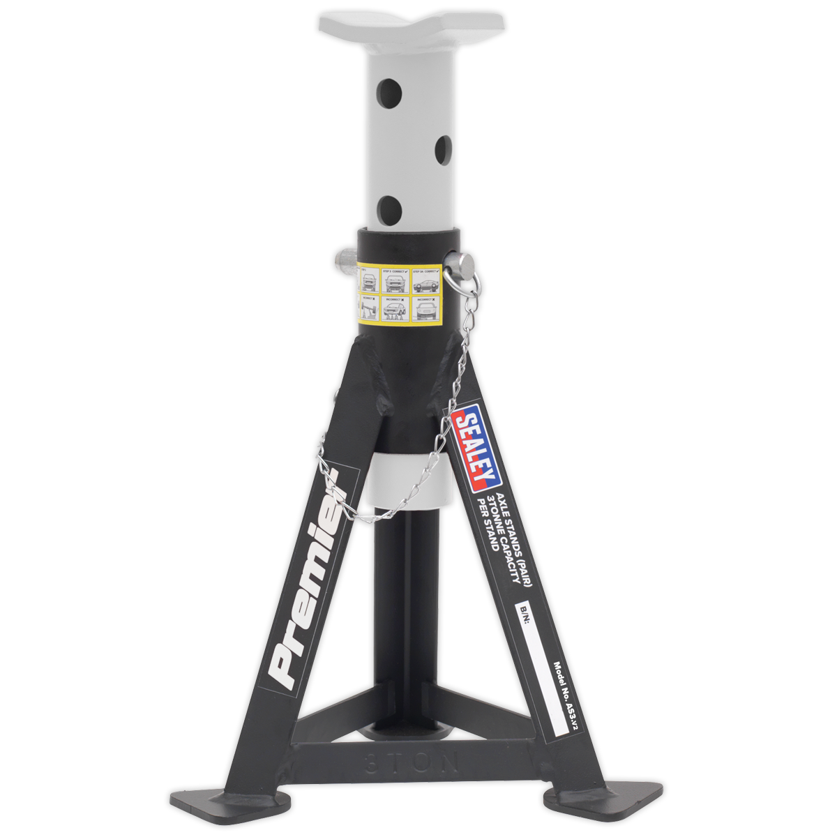 Premier Axle Stands (Pair) 3 Tonne Capacity per Stand - White