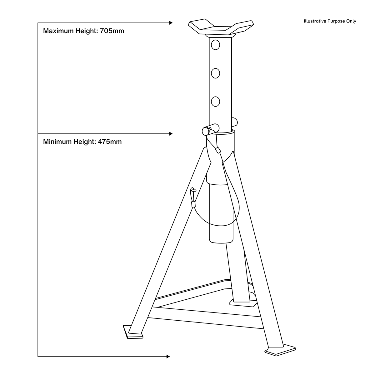 Premier Medium Height Axle Stands, 2.5 Tonne Capacity per Stand (AS3000)
