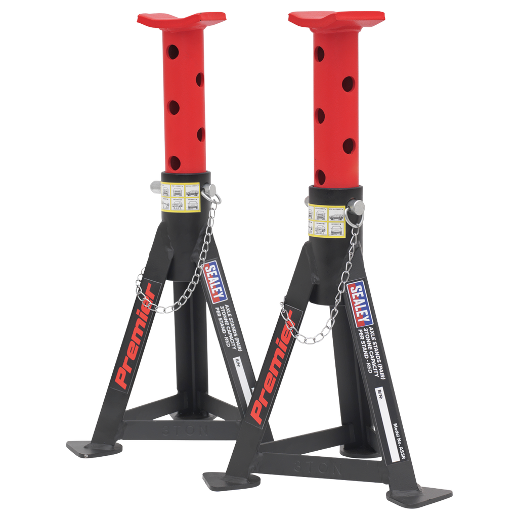 Premier Low Entry Trolley Jack & Axle Stands, 3 Tonne, Red (3040ARCOMBO)