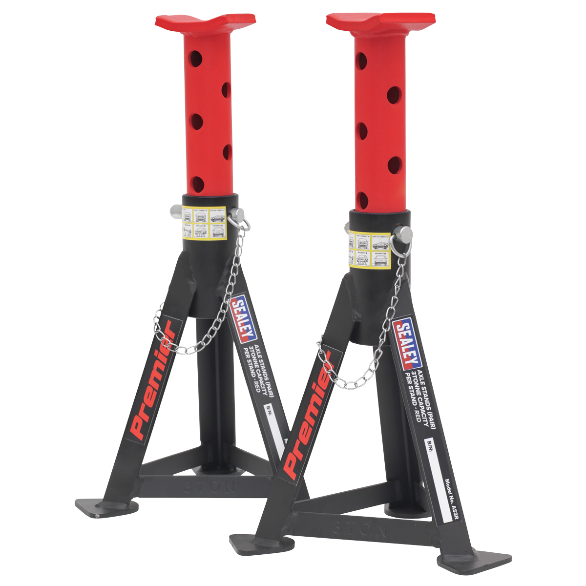 Premier Low Entry Trolley Jack & Axle Stands, 3 Tonne, Red (3040ARCOMBO)