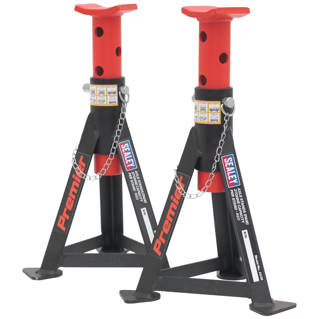 Premier Low Entry Trolley Jack & Axle Stands, 3 Tonne, Red (3040ARCOMBO)