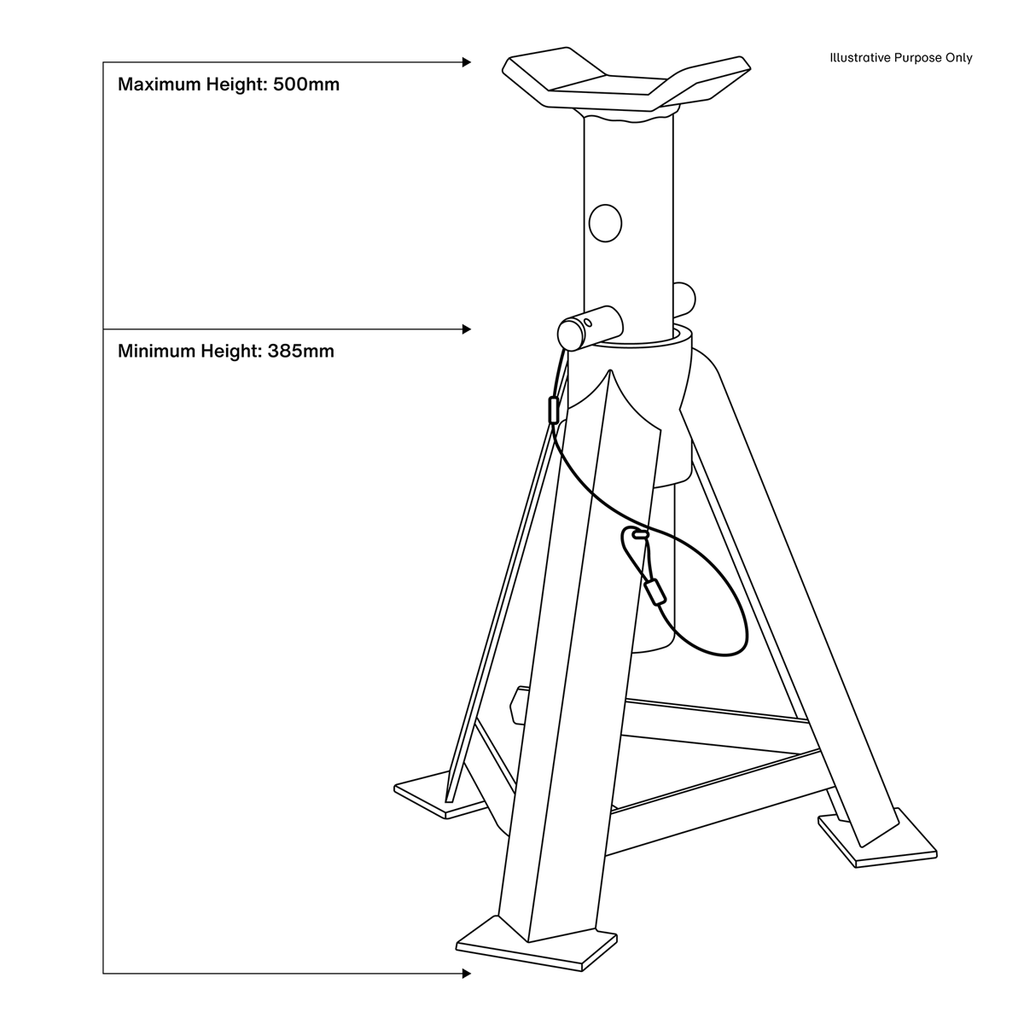 Axle Stands, 5 Tonne Capacity per Stand, Red (AS5000)