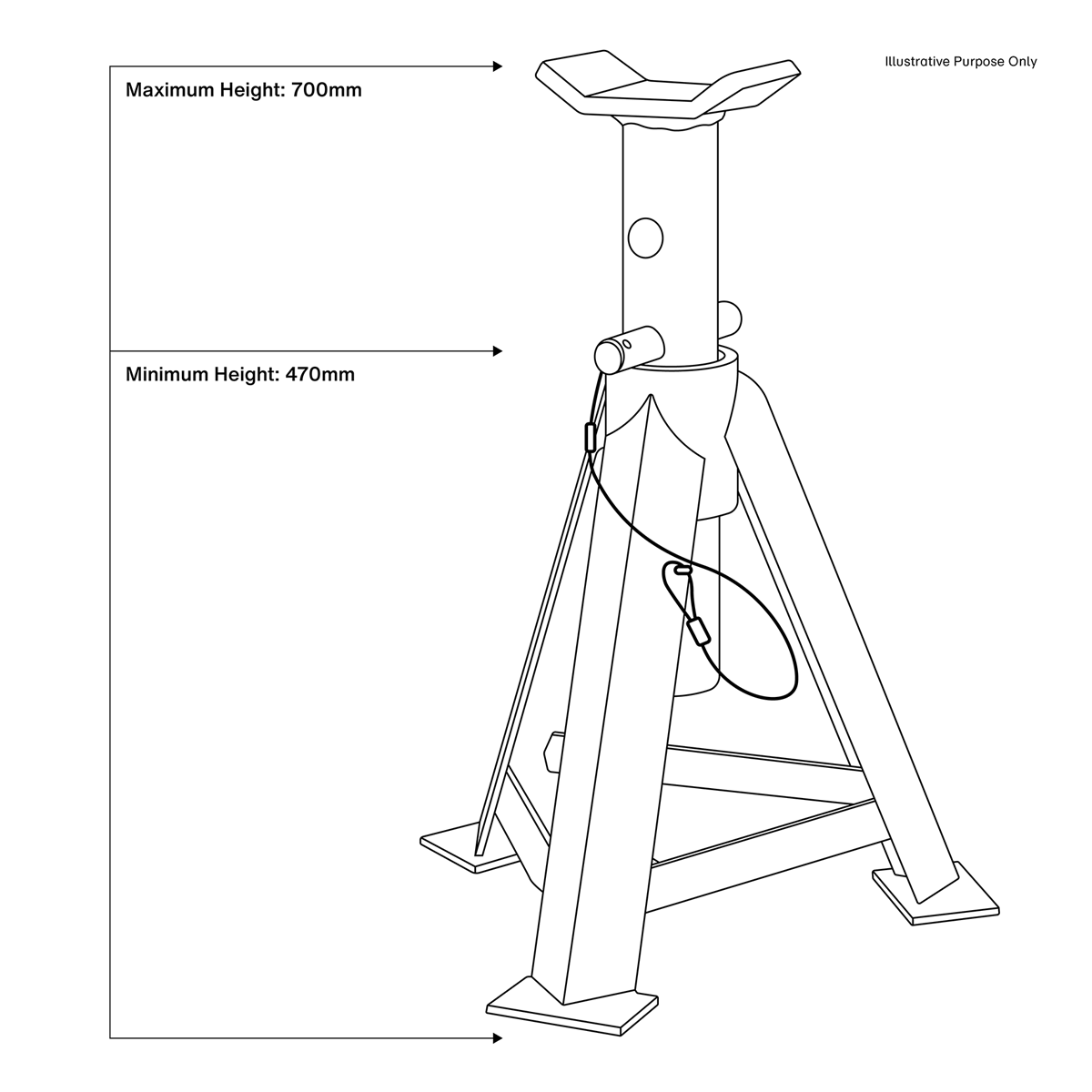 Axle Stands, 5 Tonne Capacity per Stand, Red (AS5000M)