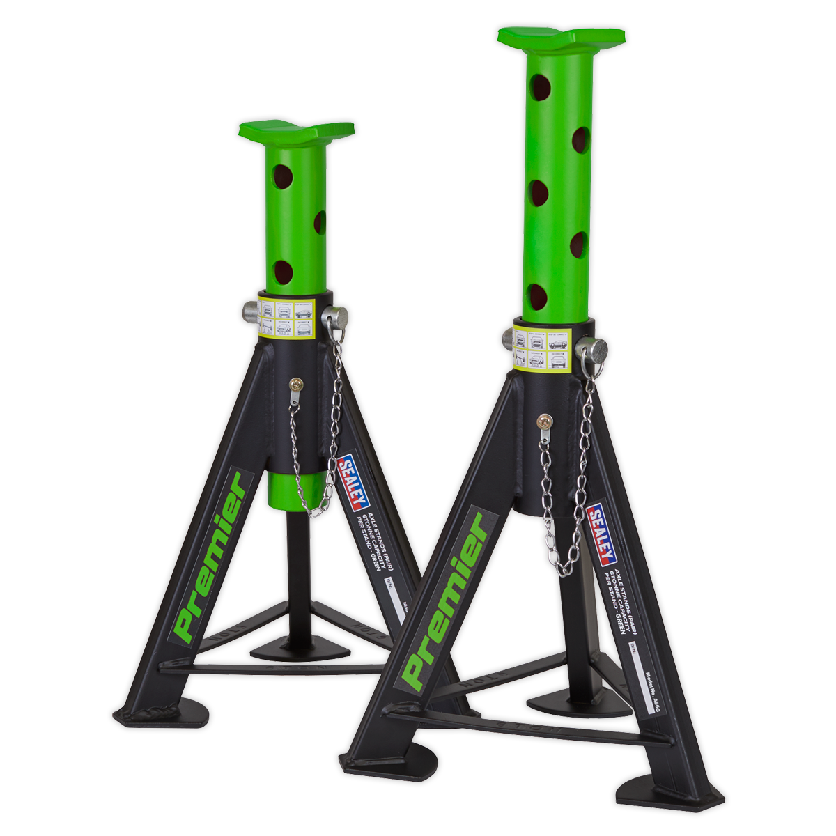 Premier Axle Stands (Pair) 6 Tonne Capacity per Stand - Green