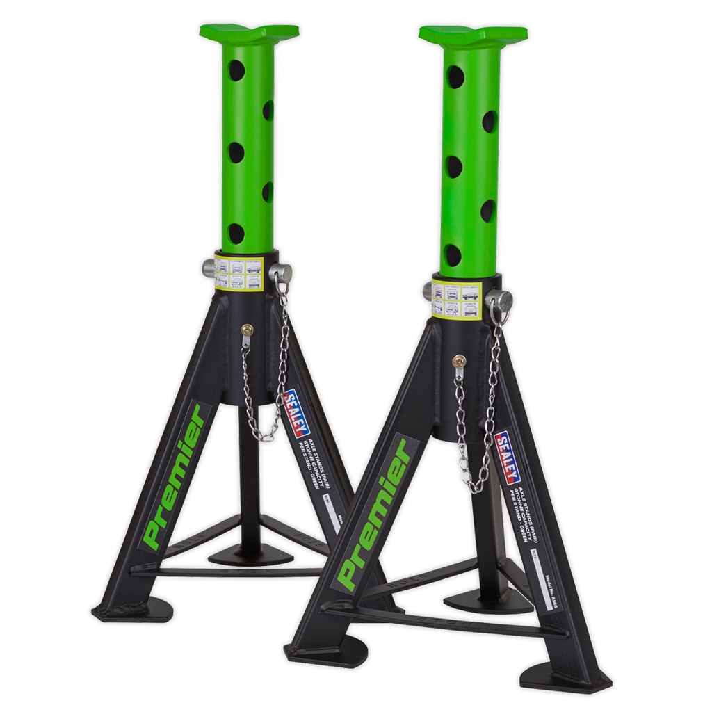Premier Axle Stands, 6 Tonne Capacity per Stand, Green (AS6G)