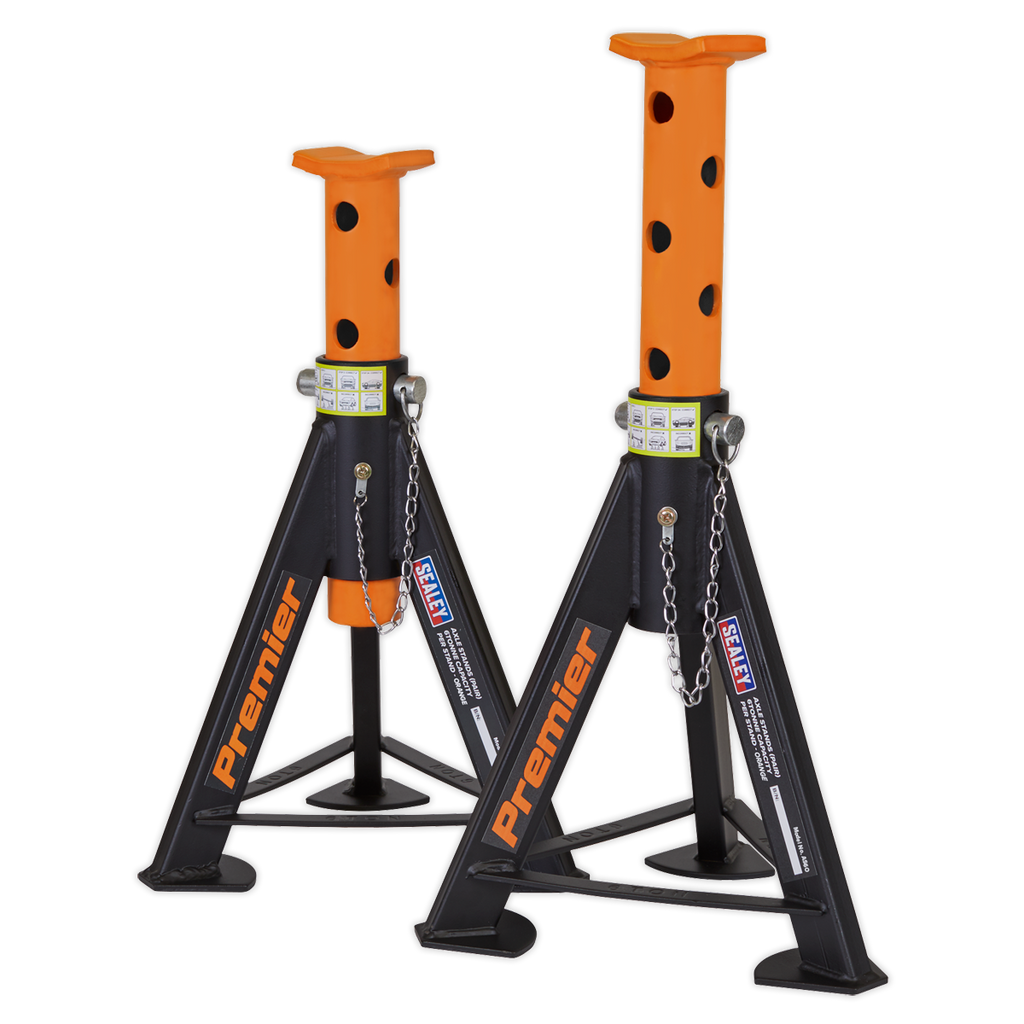 Premier Axle Stands, 6 Tonne Capacity per Stand, Orange (AS3O)