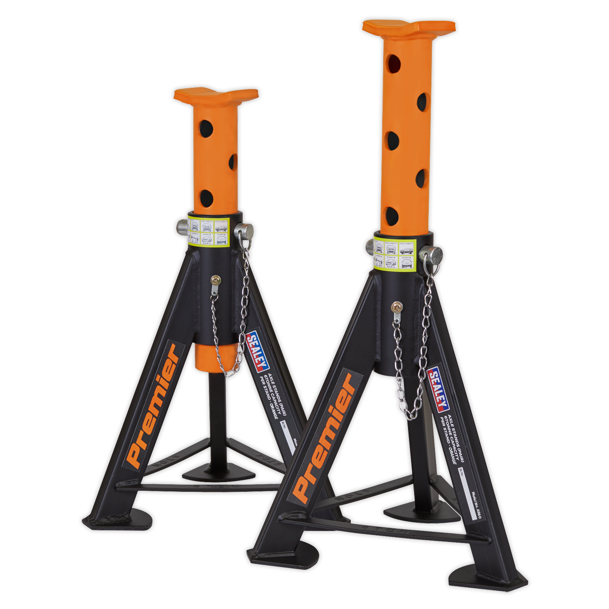 Premier Axle Stands, 6 Tonne Capacity per Stand, Orange (AS3O)