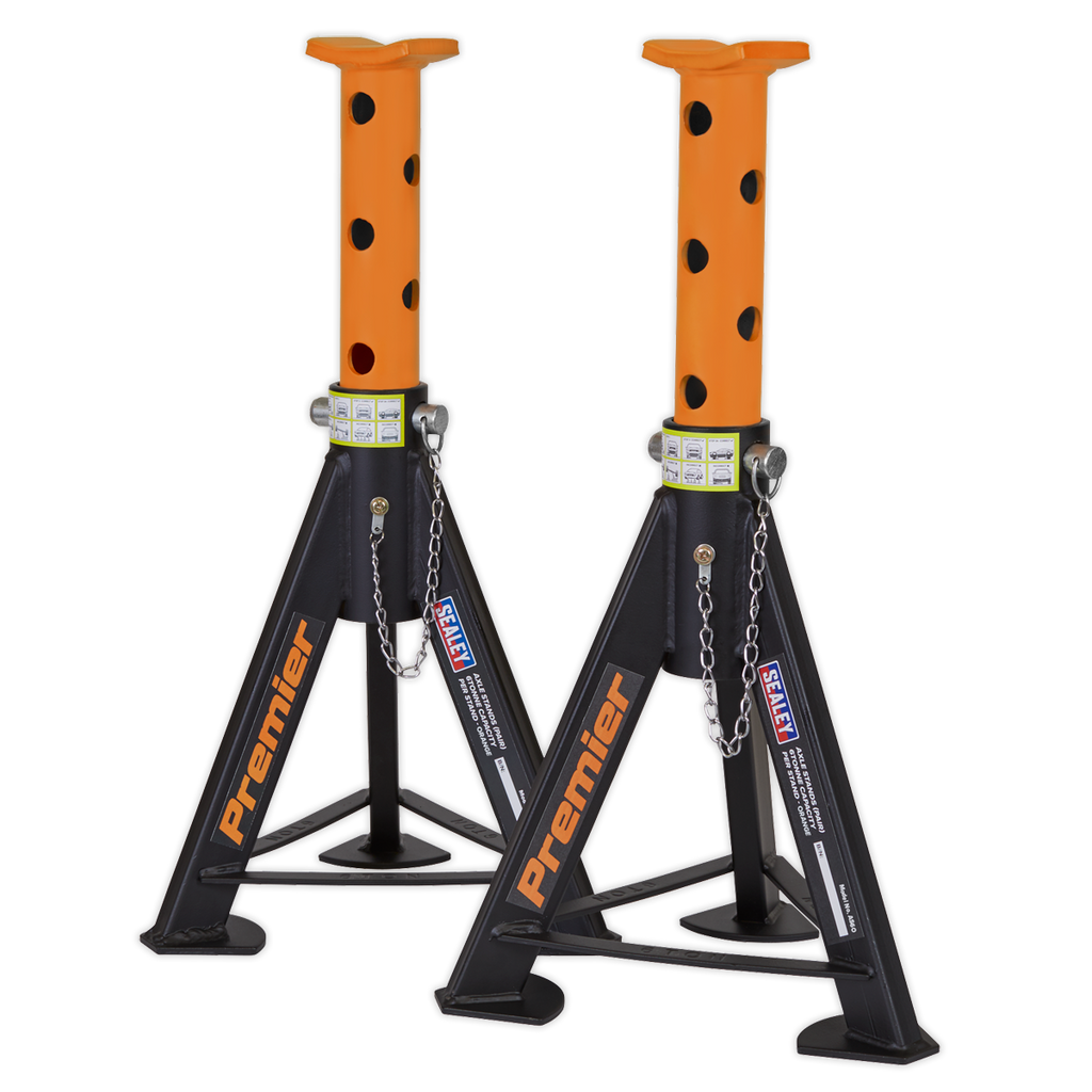 Premier Axle Stands, 6 Tonne Capacity per Stand, Orange (AS3O)