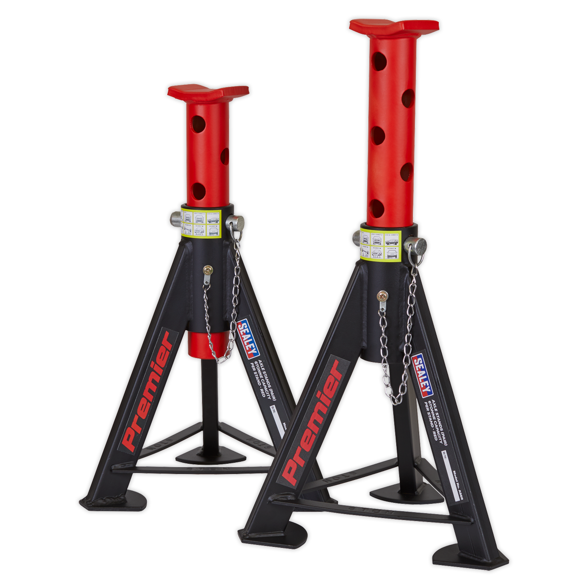 Premier Axle Stands (Pair) 6 Tonne Capacity per Stand - Red