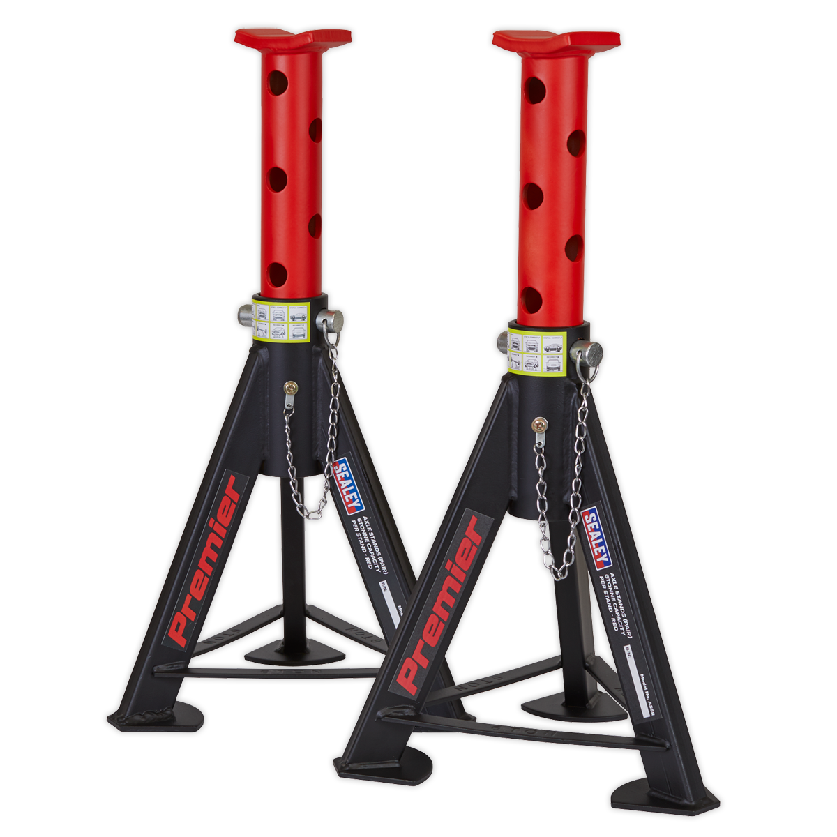 Premier Axle Stands, 6 Tonne Capacity per Stand, Red (AS6R)