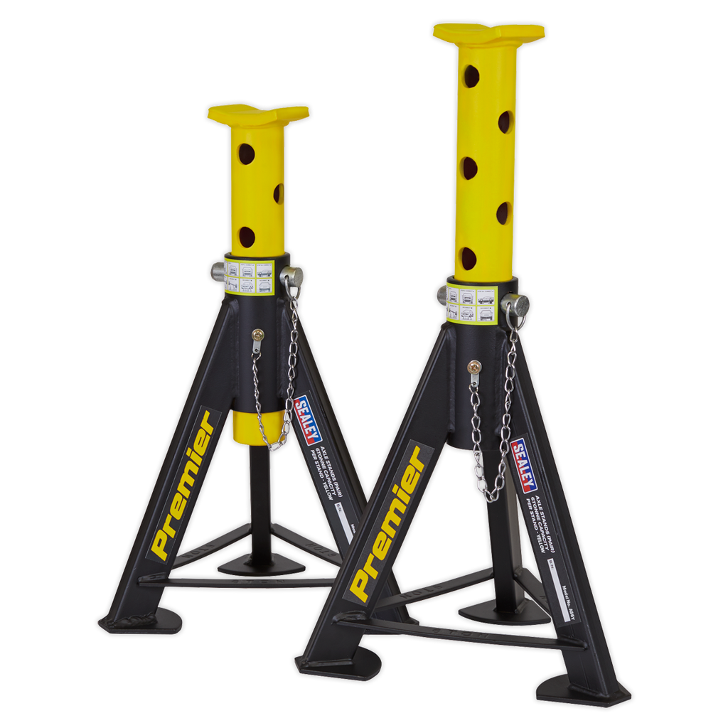 Premier Axle Stands, 6 Tonne Capacity per Stand, Yellow (AS6Y)