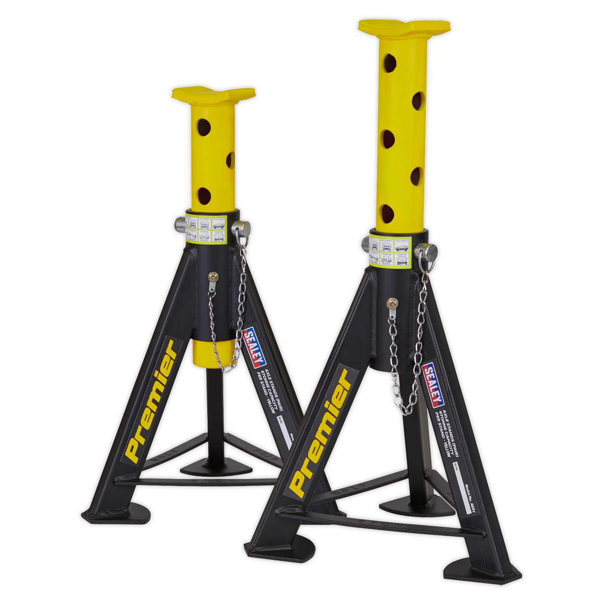 Premier Axle Stands (Pair) 6 Tonne Capacity per Stand - Yellow