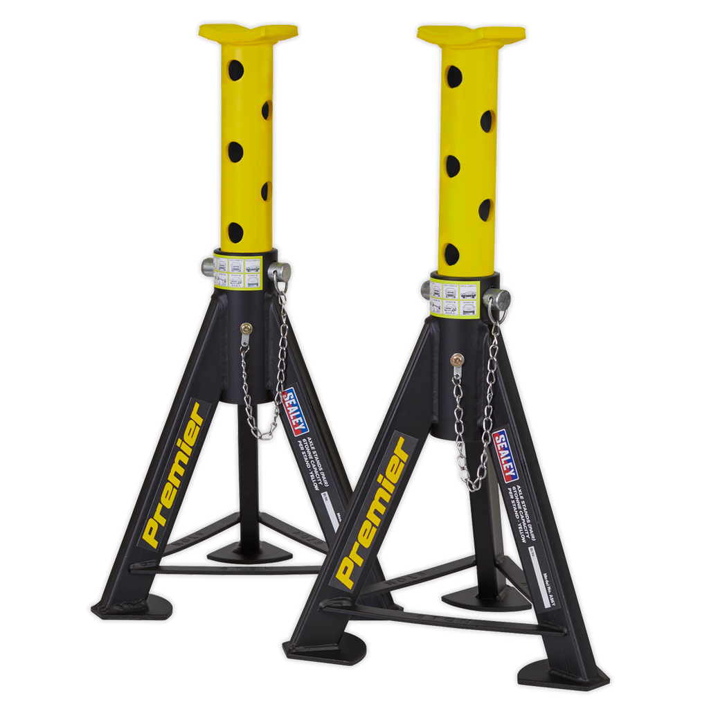 Premier Axle Stands, 6 Tonne Capacity per Stand, Yellow (AS6Y)