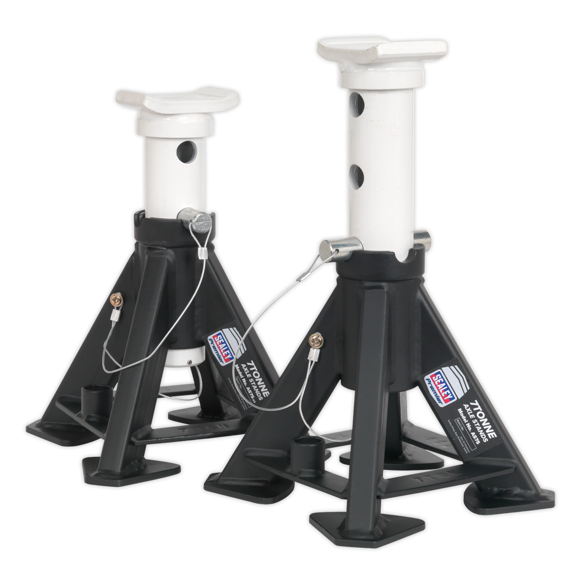 Premier Short Axle Stands, 7 Tonne Capacity per Stand, White (AS7S)