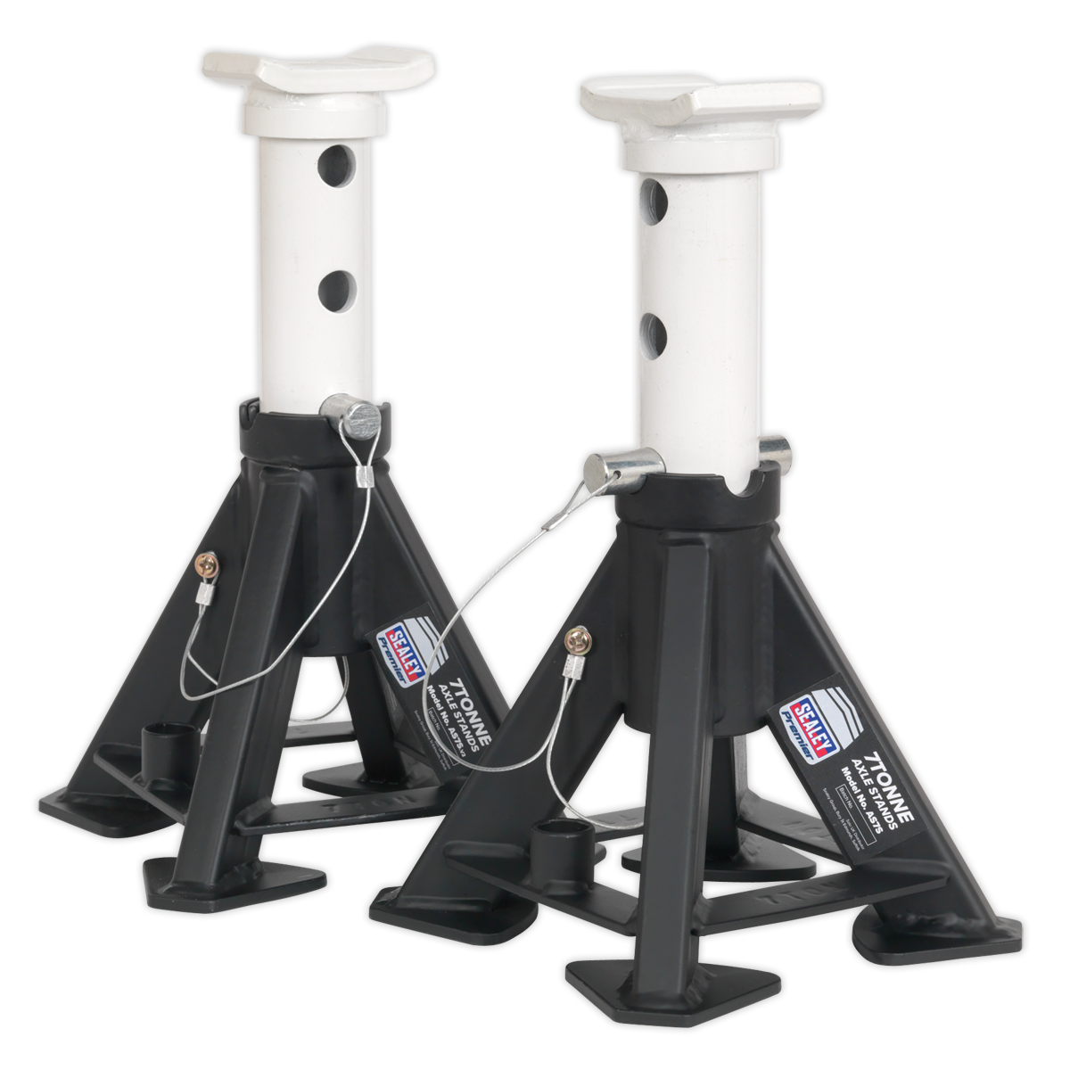 Premier Short Axle Stands, 7 Tonne Capacity per Stand, White (AS7S)