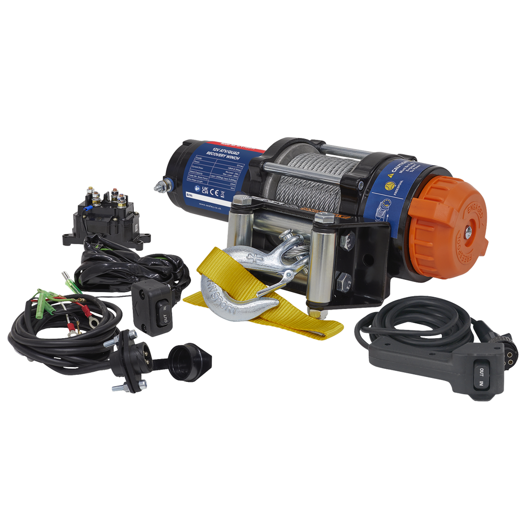 ATV/Quad Recovery Winch 1135kg (2500lb) Line Pull 12V