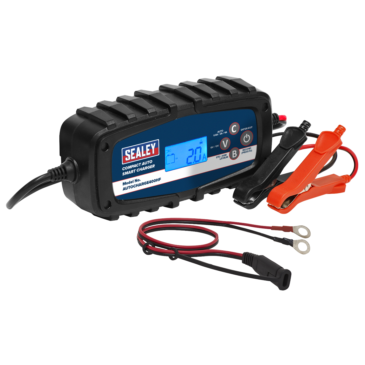 6/12V Compact Auto Smart Charger & Maintainer, 4A (AUTOCHARGE400HF)