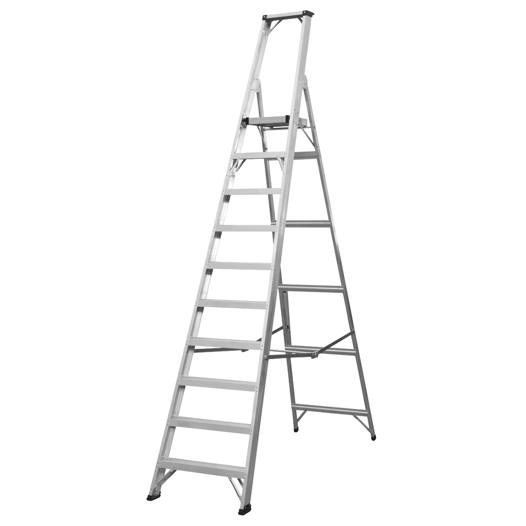 Industrial Step Ladder 10-Tread Aluminium - EN 131