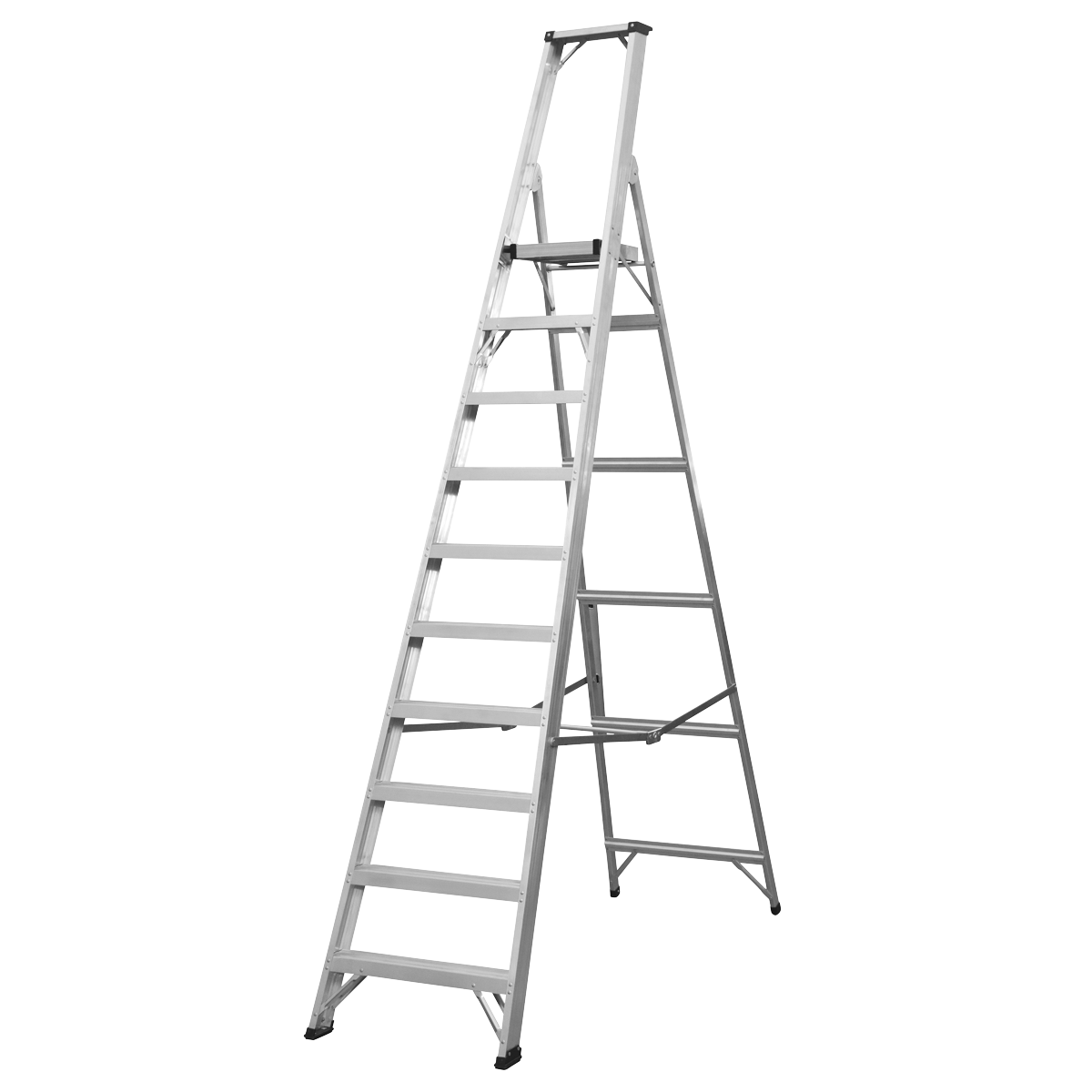 Industrial Step Ladder 10-Tread Aluminium - EN 131