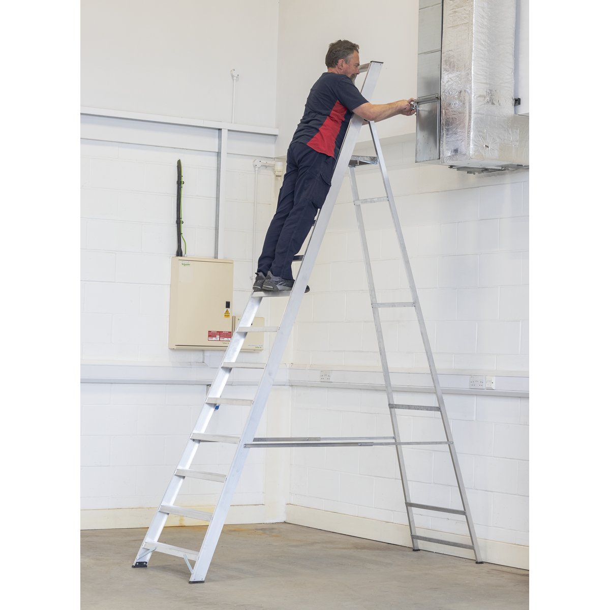 Industrial Step Ladder 12-Tread Aluminium - EN 131