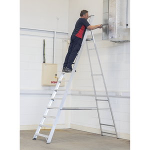 Industrial Step Ladder 12-Tread Aluminium - EN 131