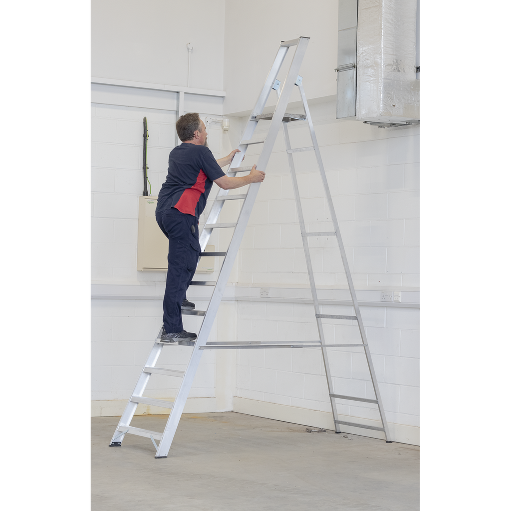 Industrial Step Ladder 12-Tread Aluminium - EN 131