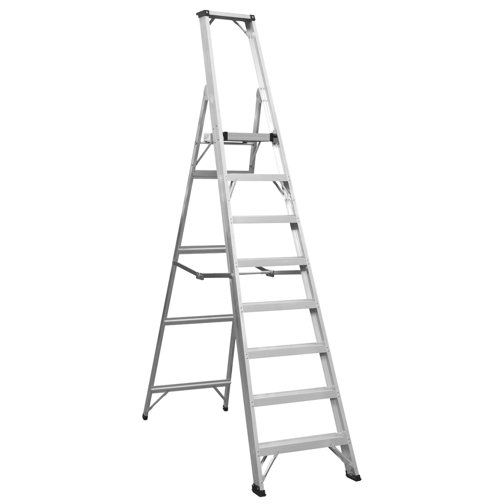 Industrial Step Ladder 8-Tread Aluminium - EN 131