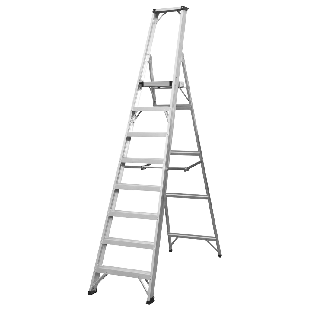 Industrial Step Ladder 8-Tread Aluminium - EN 131