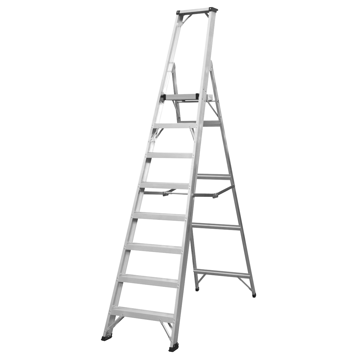 Industrial Step Ladder 8-Tread Aluminium - EN 131