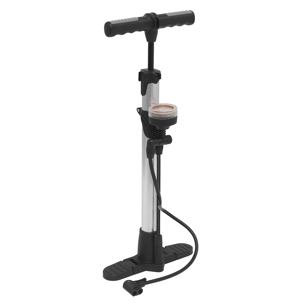 Track Pump with Dial Type Pressure Gauge