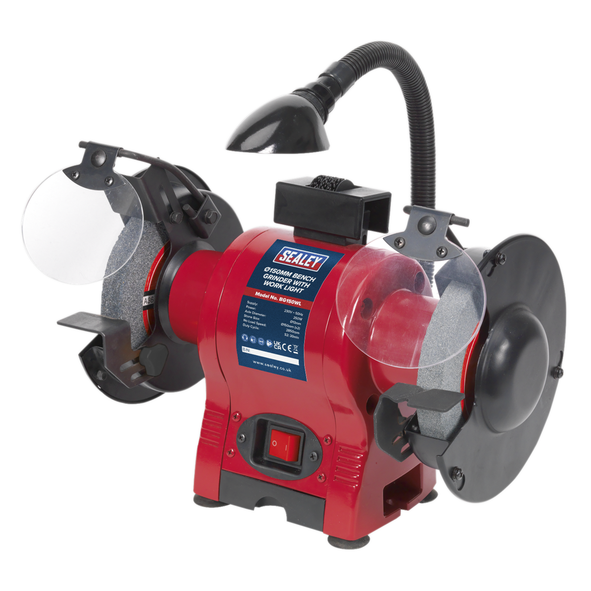 Bench Grinder with Worklight, 150mm, 250W (BG150WL)