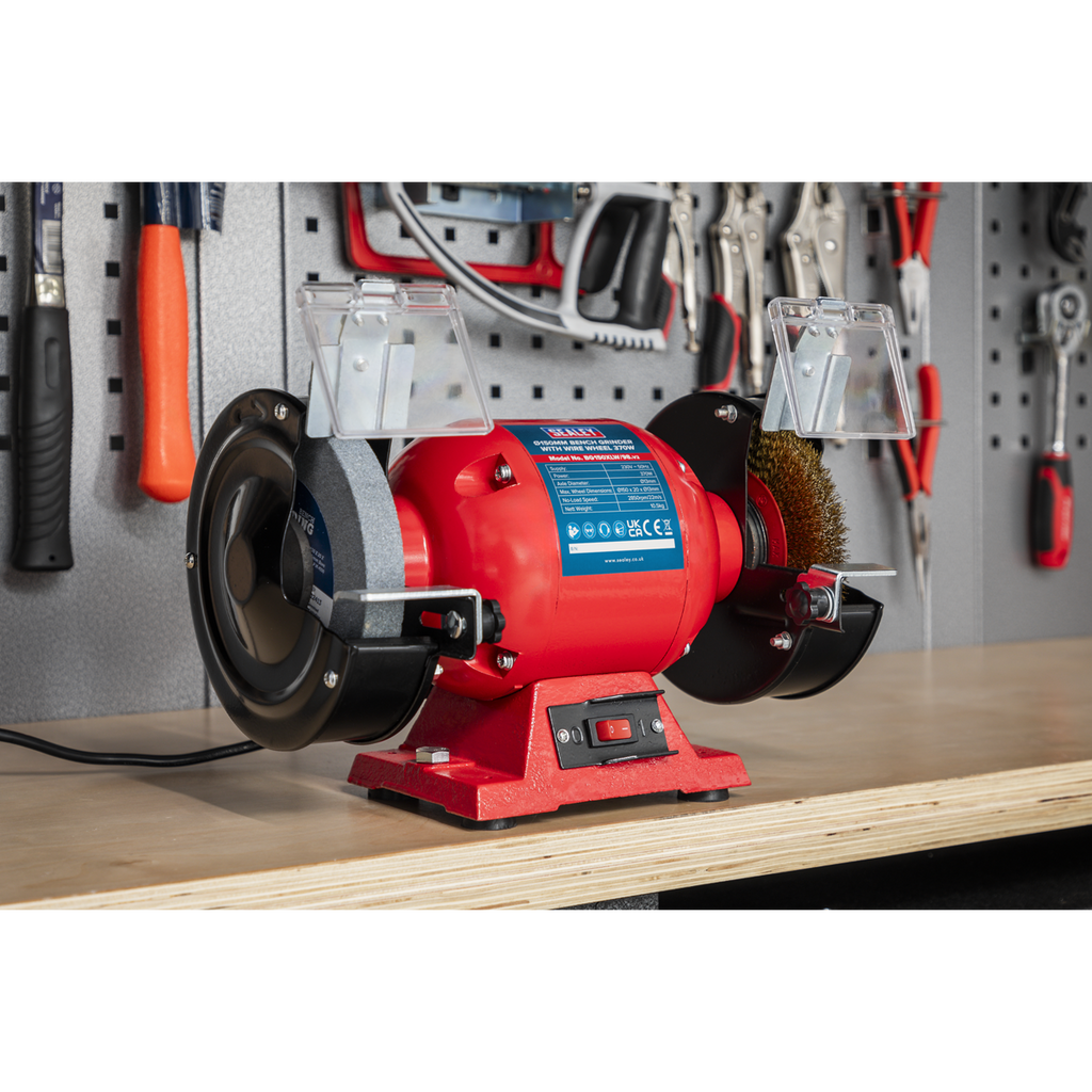 Bench Grinder with Wire Wheel, 150mm, 370W (BG150XLW/98)