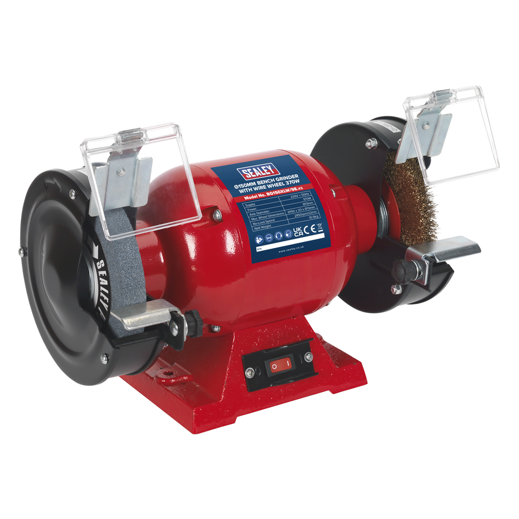 Bench Grinder with Wire Wheel, 150mm, 370W (BG150XLW/98)