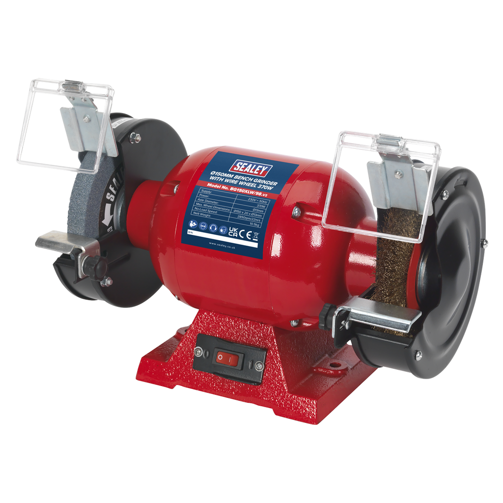 Bench Grinder with Wire Wheel, 150mm, 370W (BG150XLW/98)