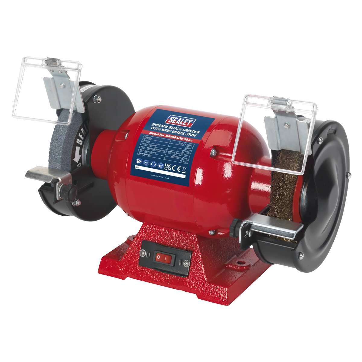 Bench Grinder with Wire Wheel, 150mm, 370W (BG150XLW/98)
