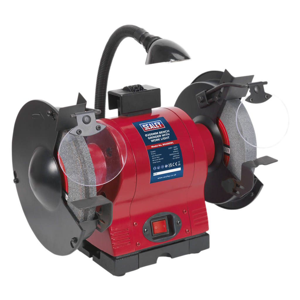 Bench Grinder with Worklight, 200mm, 550W (BG200WL)