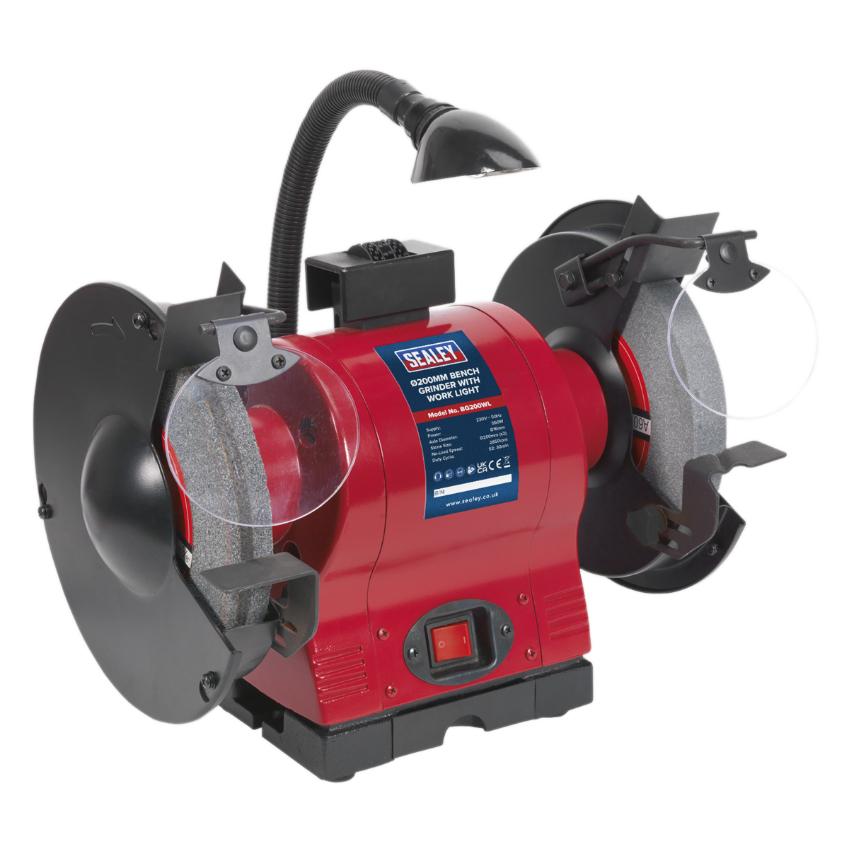 Bench Grinder with Worklight, 200mm, 550W (BG200WL)
