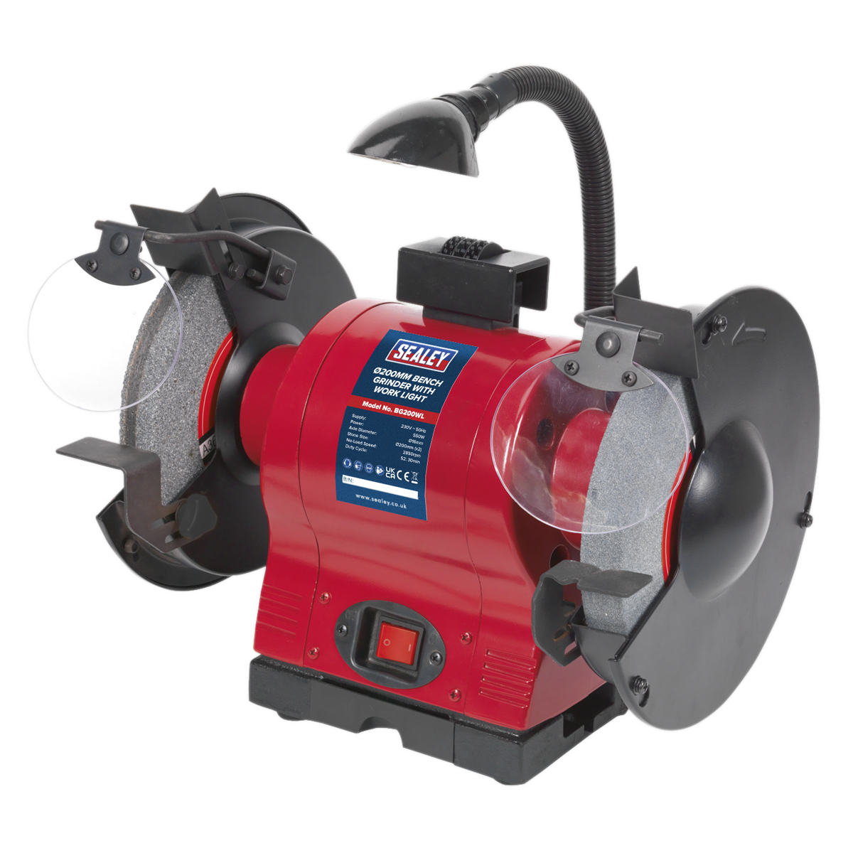 Bench Grinder with Worklight, 200mm, 550W (BG200WL)