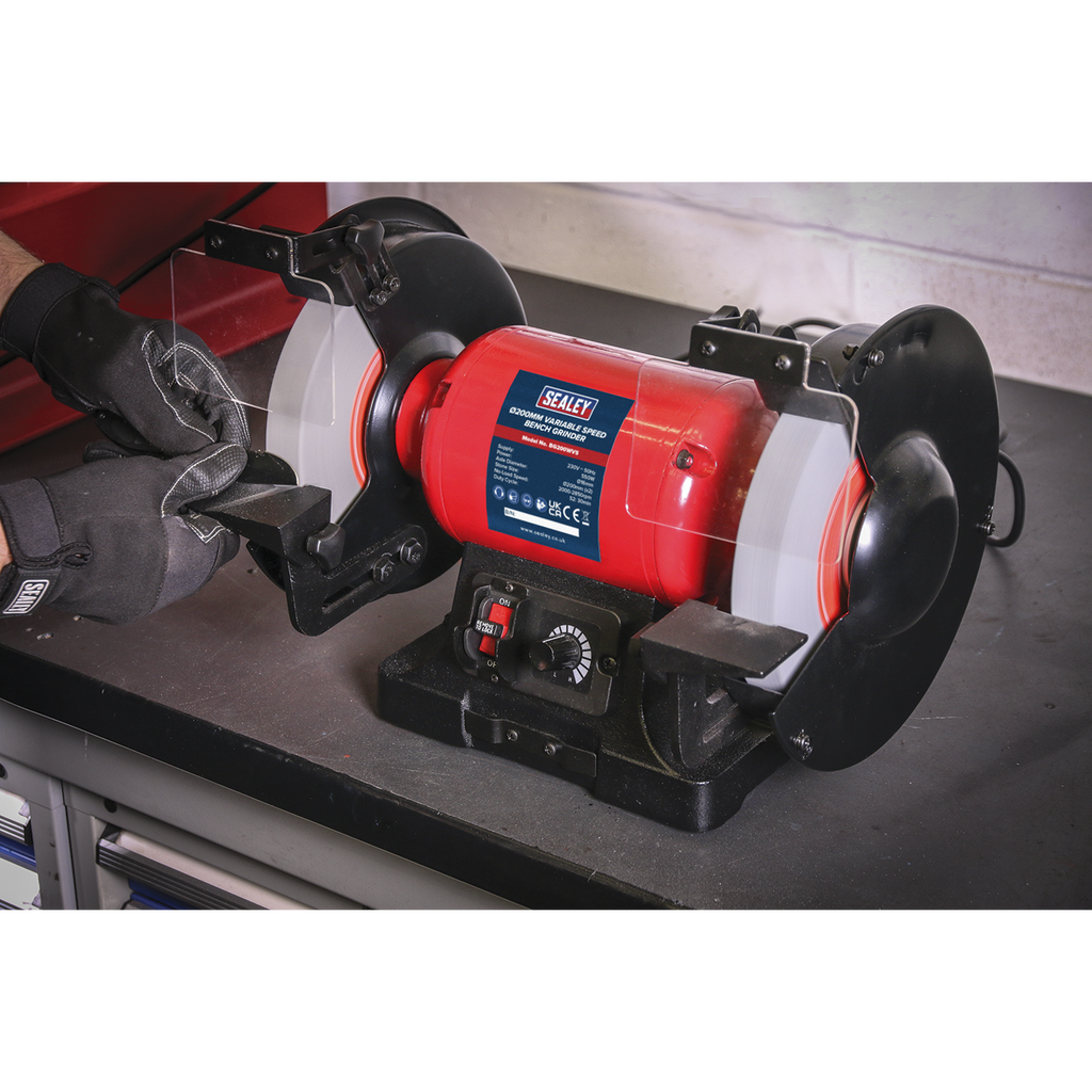 Bench Grinder with Variable Speed, 200mm, 550W (BG200WVS) (Factory Refurbished B)