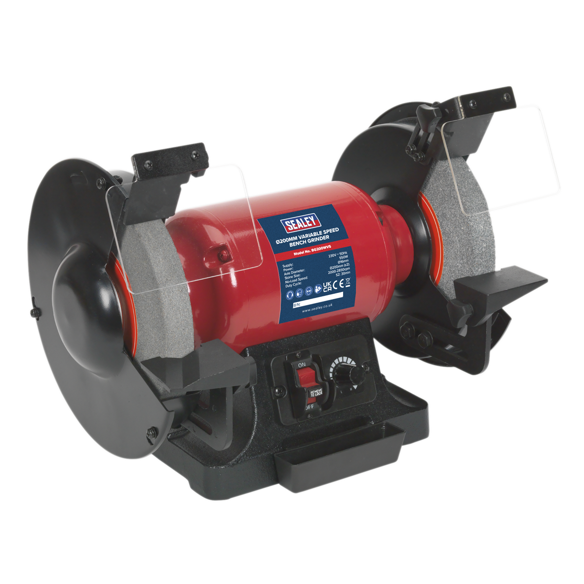 Bench Grinder with Variable Speed, 200mm, 550W (BG200WVS) (Factory Refurbished B)